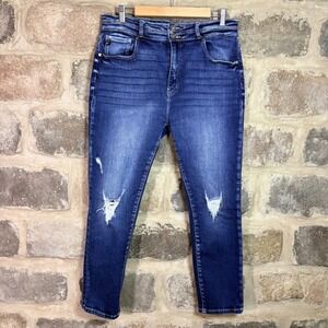 KanCan for Maurices High Rise Skinny Distressed Jeans Dark Wash 31 Grunge